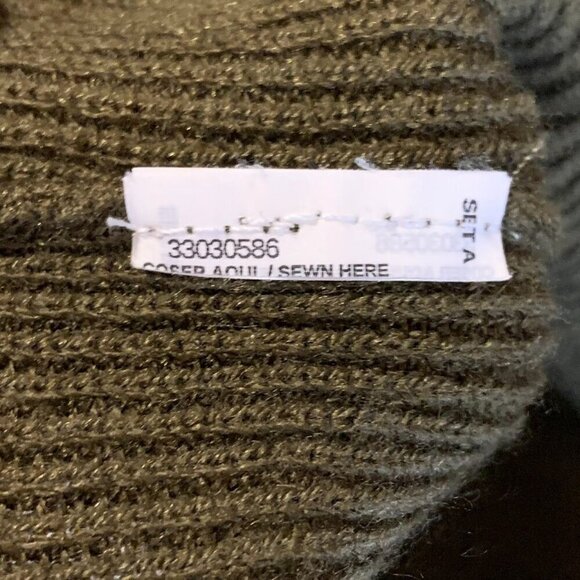 Mango‎ MNG Women's Back Slit Knit Pullover Sweater Dark Green Size S - Picture 8 of 11